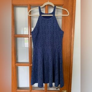 Navy Blue Dainty-Patterened Dress
